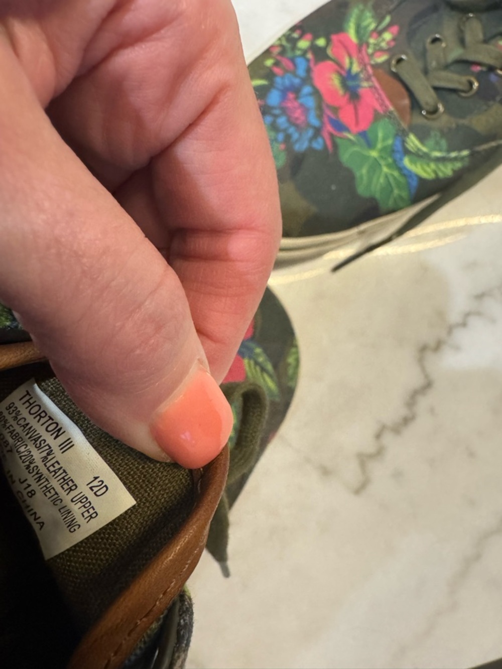 Mens Hawaiian Canvas Lace-Up Sneakers - Olive/Multicolor - Picture 6 of 6